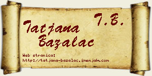 Tatjana Bažalac vizit kartica
